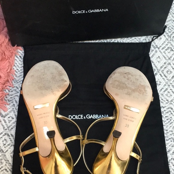 Dolce & Gabbana gold strappy heels - Picture 5 of 5